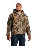 Product photo of camouflage duck hooded work coat