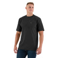 Front view of heavyweight black tee with a chest pocket