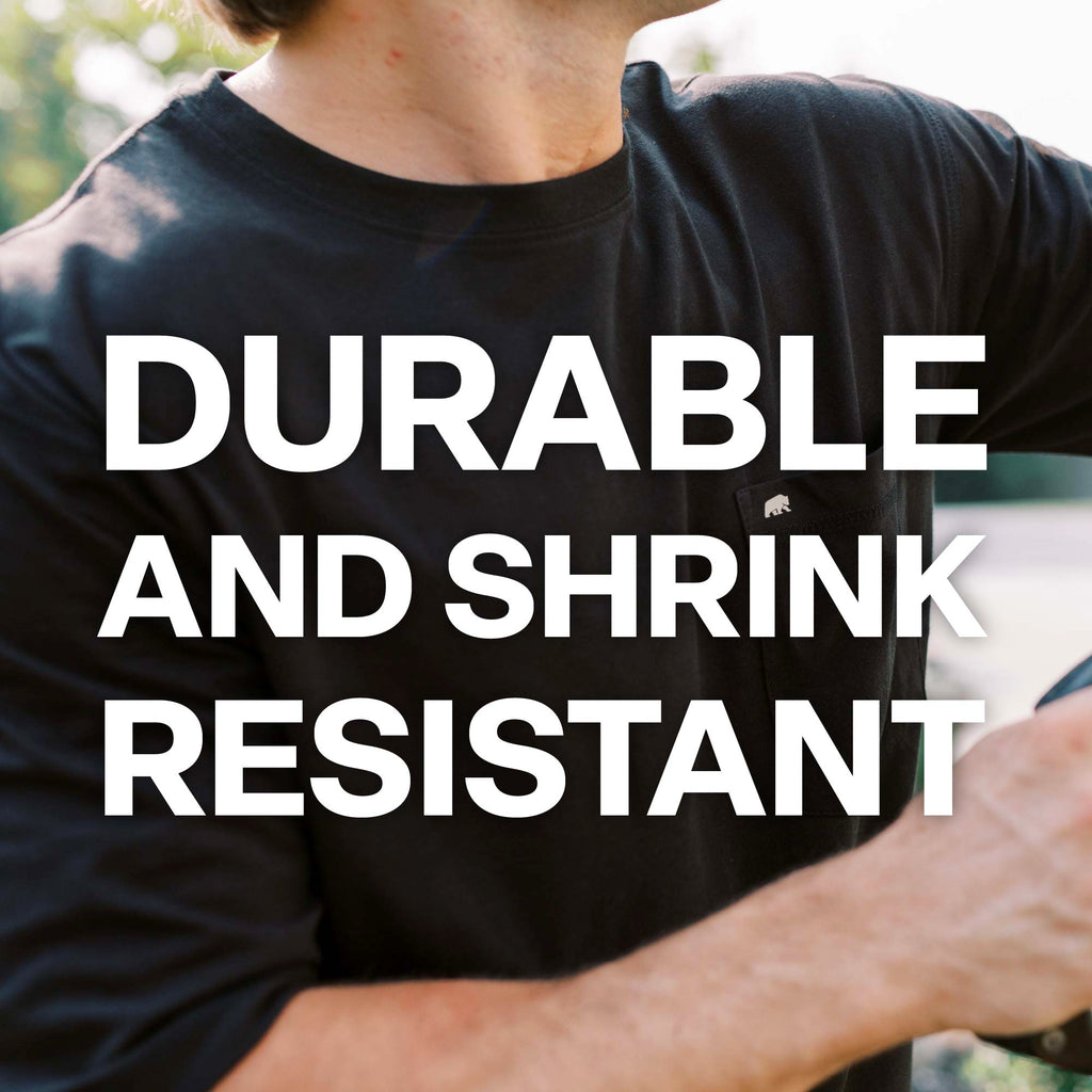 Worn on the job of heavyweight black tee with a chest pocket