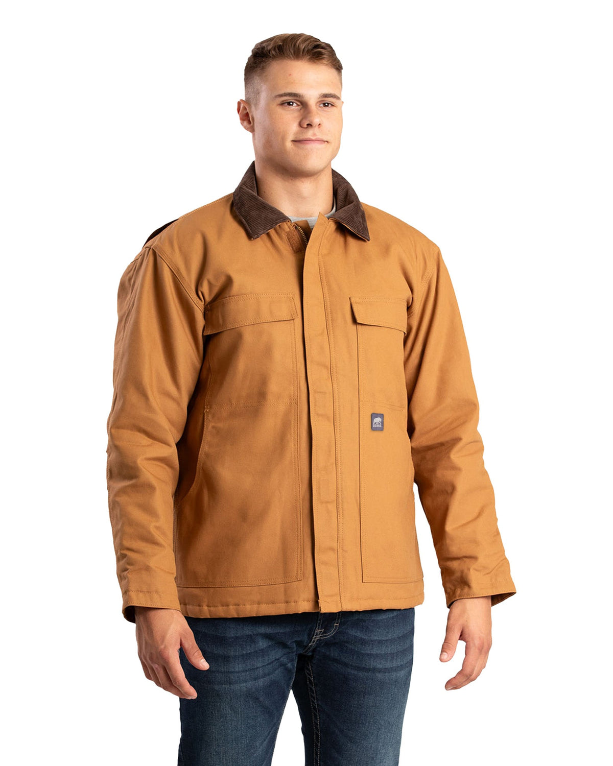 Front view of insulated duck chore coat