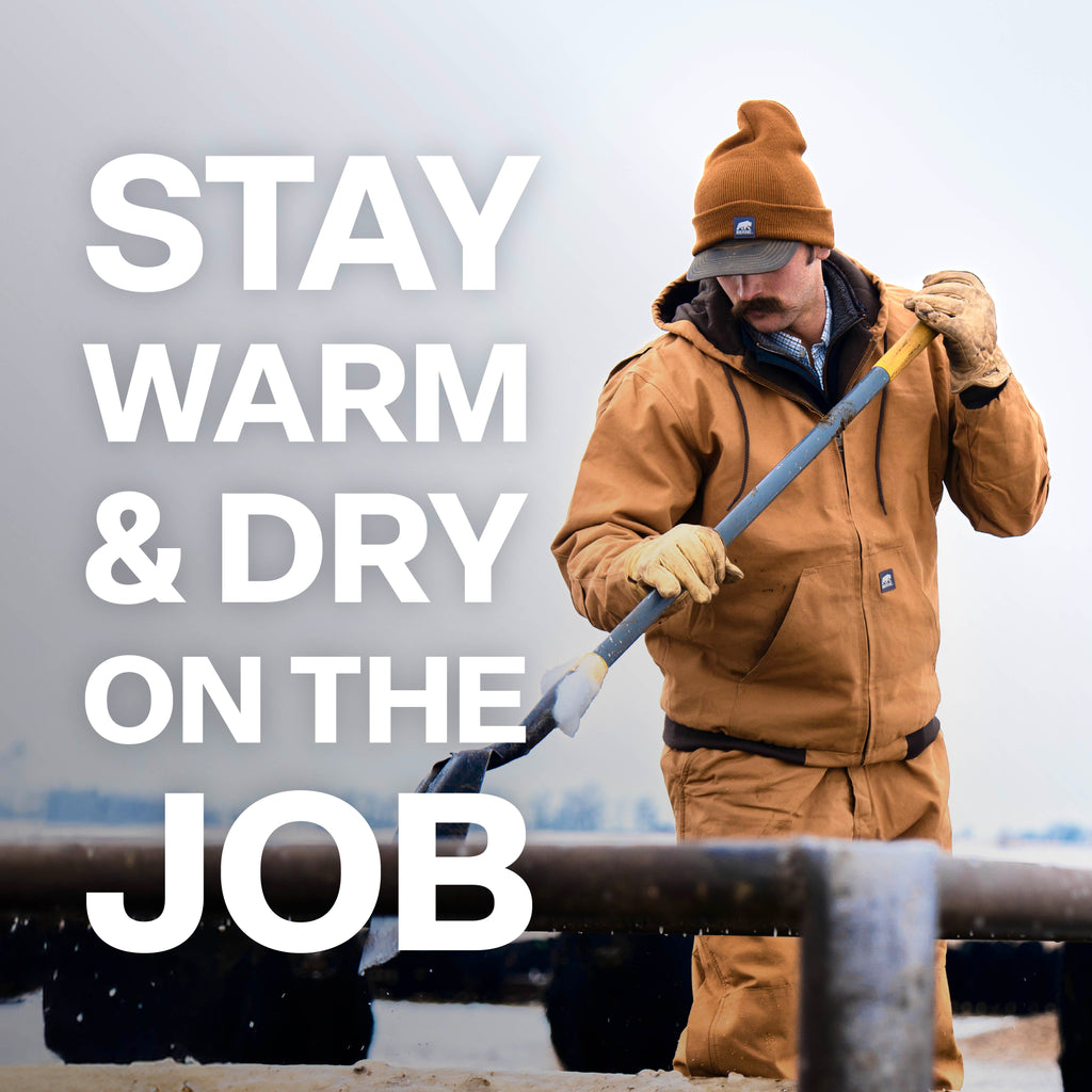 Worn on the job of brown hooded duck work jacket