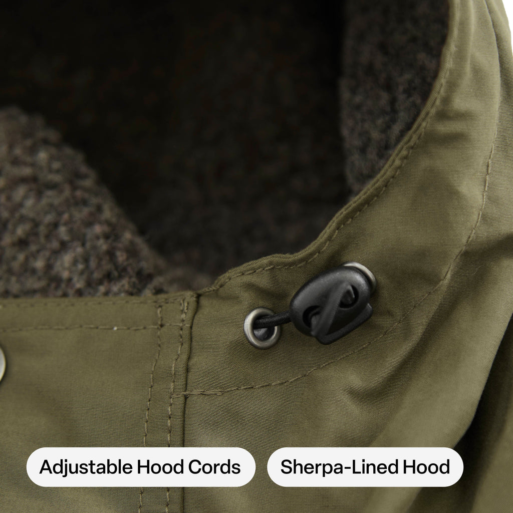 Men's Quilt-Lined Micro-Duck Hooded Work Coat