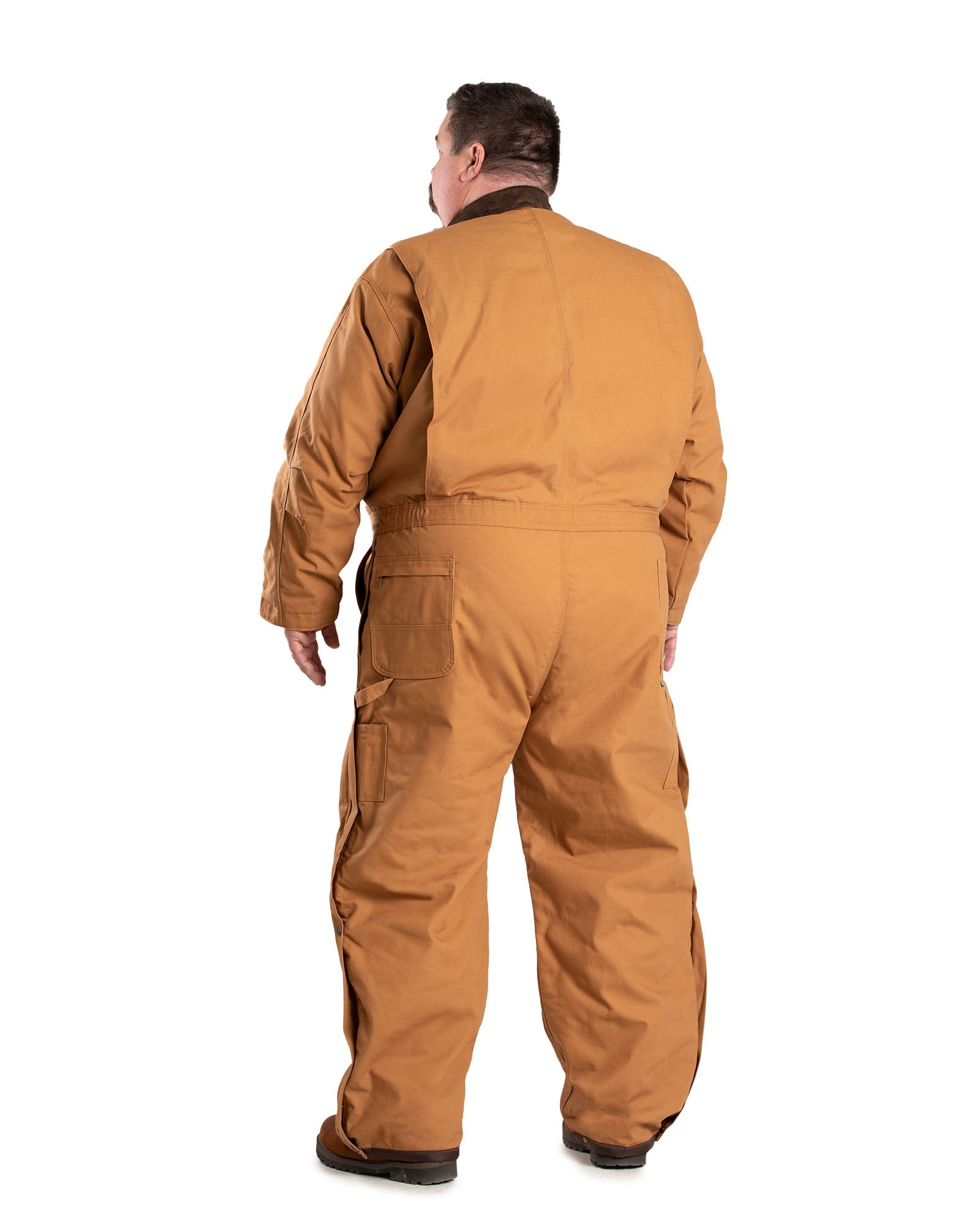 Back view of insulated duck coverall, alternate shot
