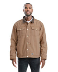 Front view of sherpa lined washed work jacket