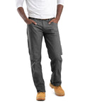 Front view of slate duck carpenter trousers