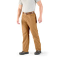 Front view of navy washed duck carpenter trousers