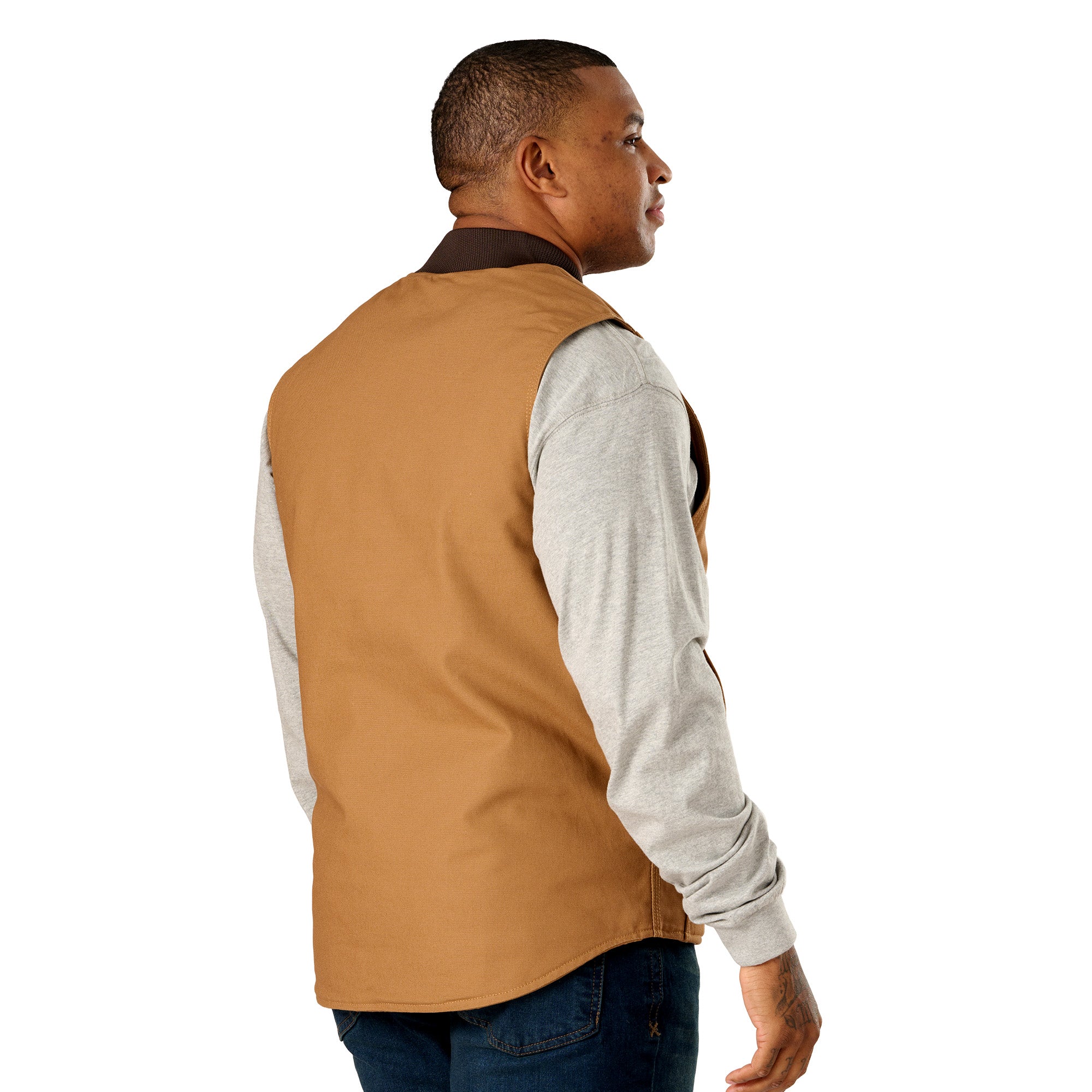 Back view of insulated duck work vest