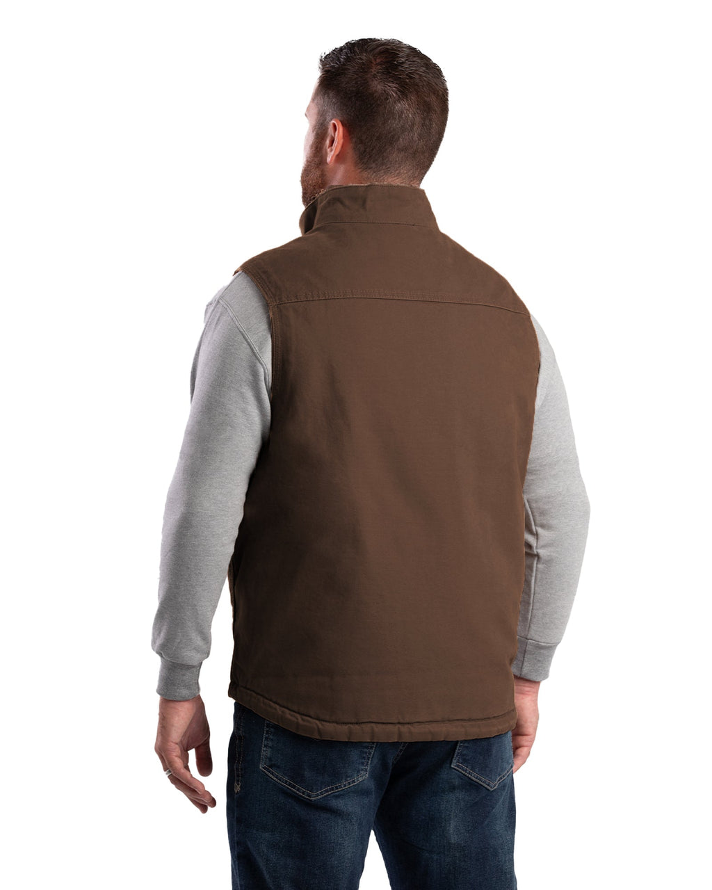 Sherpa-Lined Washed Duck Vest