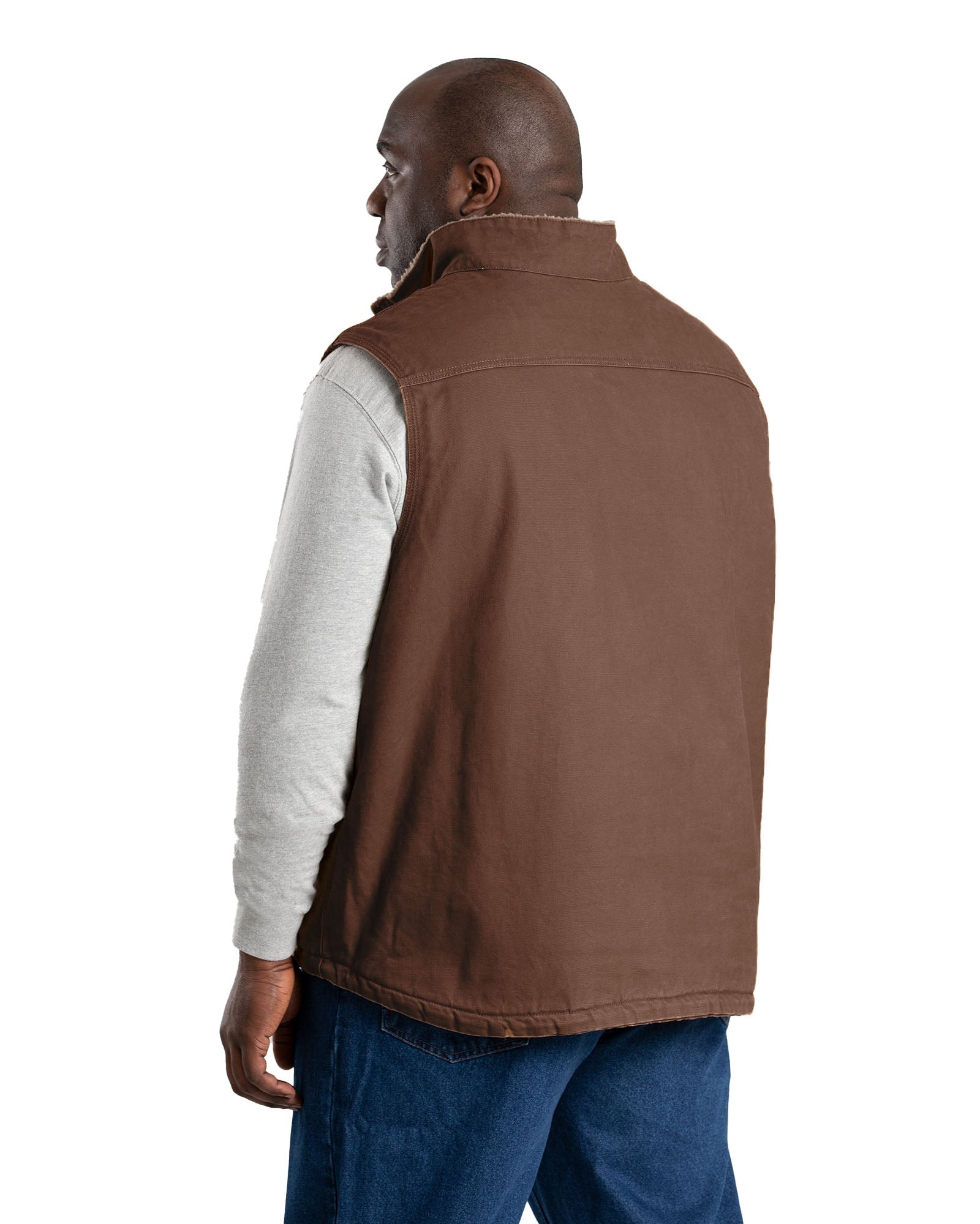 Sherpa-Lined Washed Duck Vest