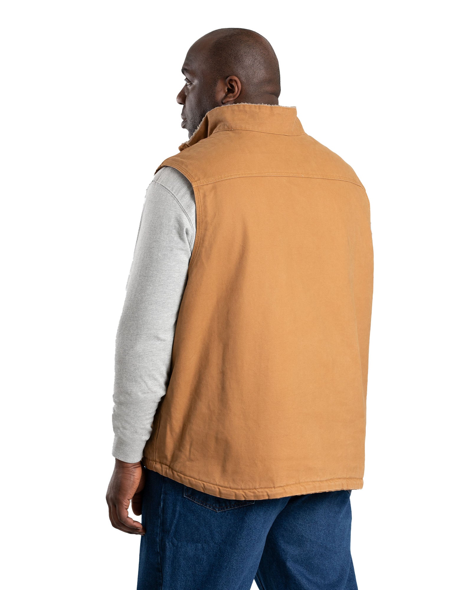 Sherpa-Lined Washed Duck Vest