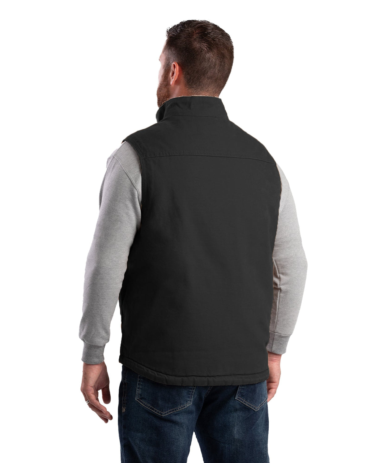 Sherpa-Lined Washed Duck Vest
