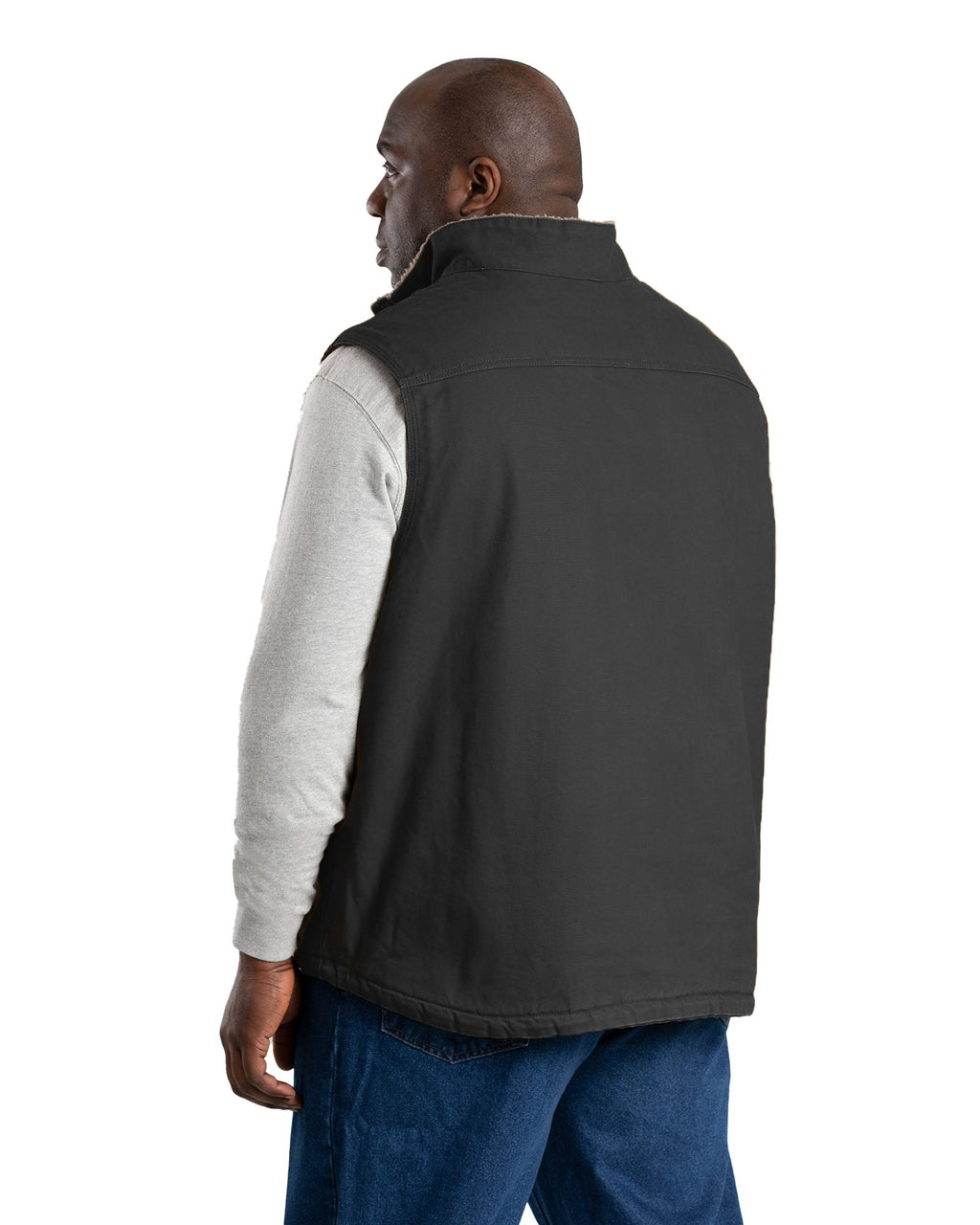Sherpa-Lined Washed Duck Vest