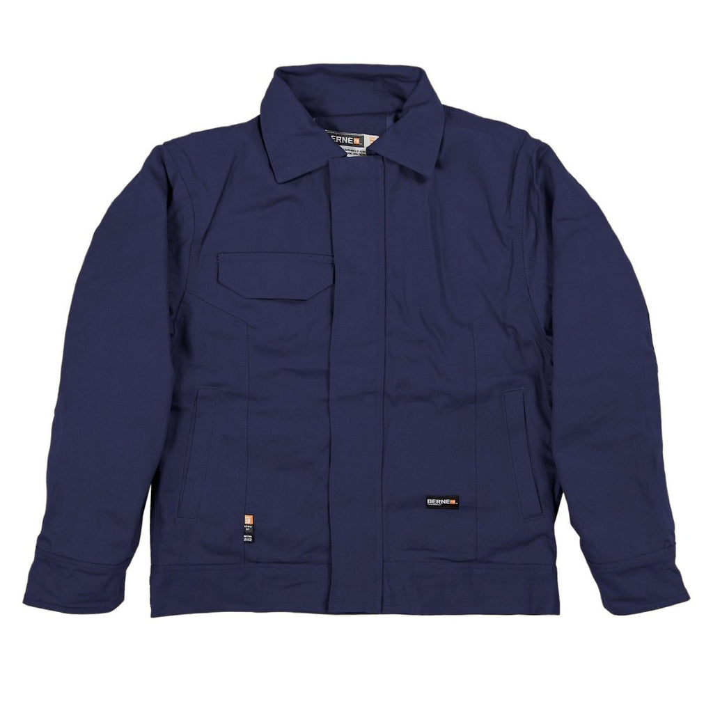 Product photo of flame resistant duck bomber jacket, alternate shot