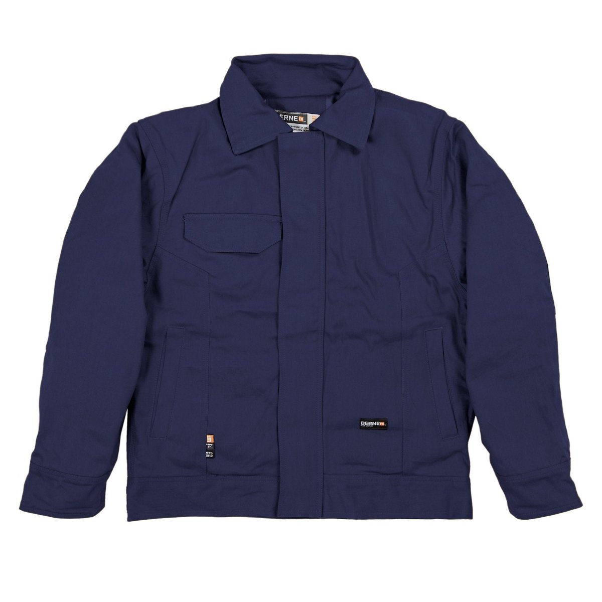 Product photo of flame resistant duck bomber jacket, alternate shot