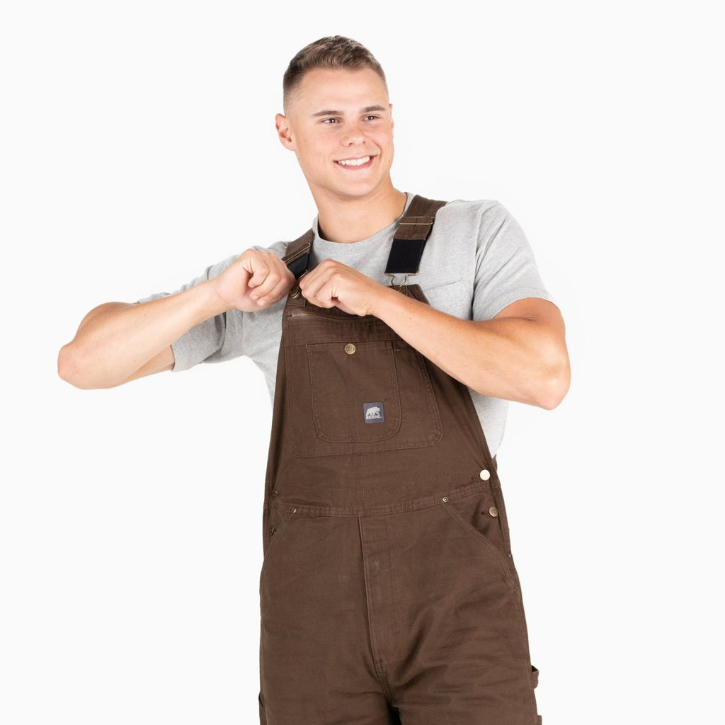 Product photo of unlined washed duck bib overalls