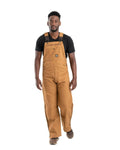 Product photo of unlined brown duck bib overalls