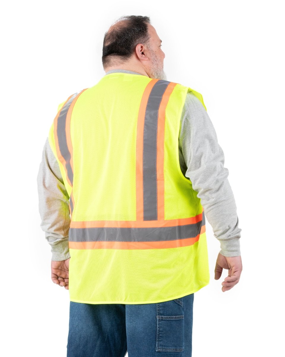 Product photo of yellow class 2 hi vis vest, alternate shot