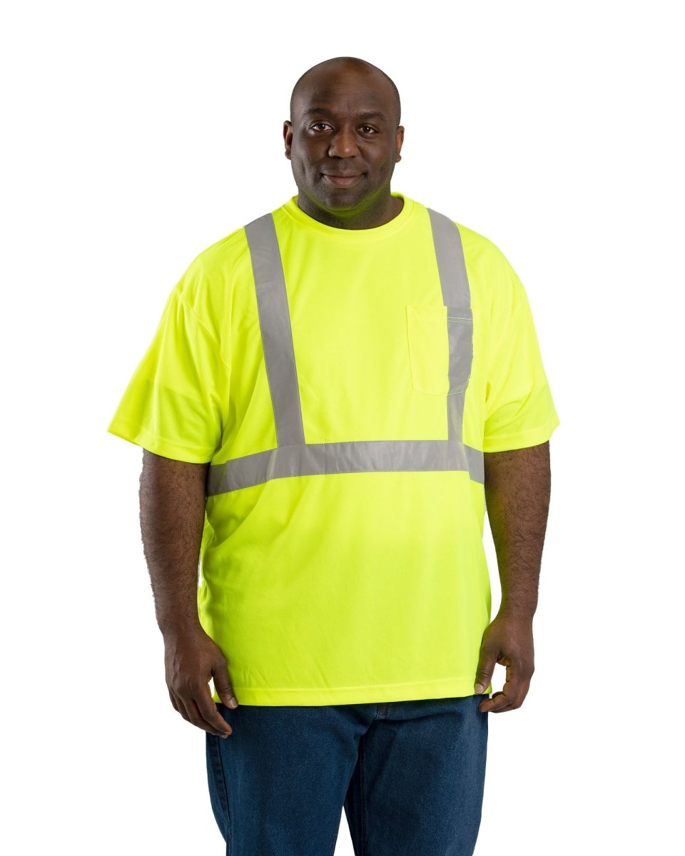 Product photo of yellow class 2 hi vis short sleeve tee, alternate shot