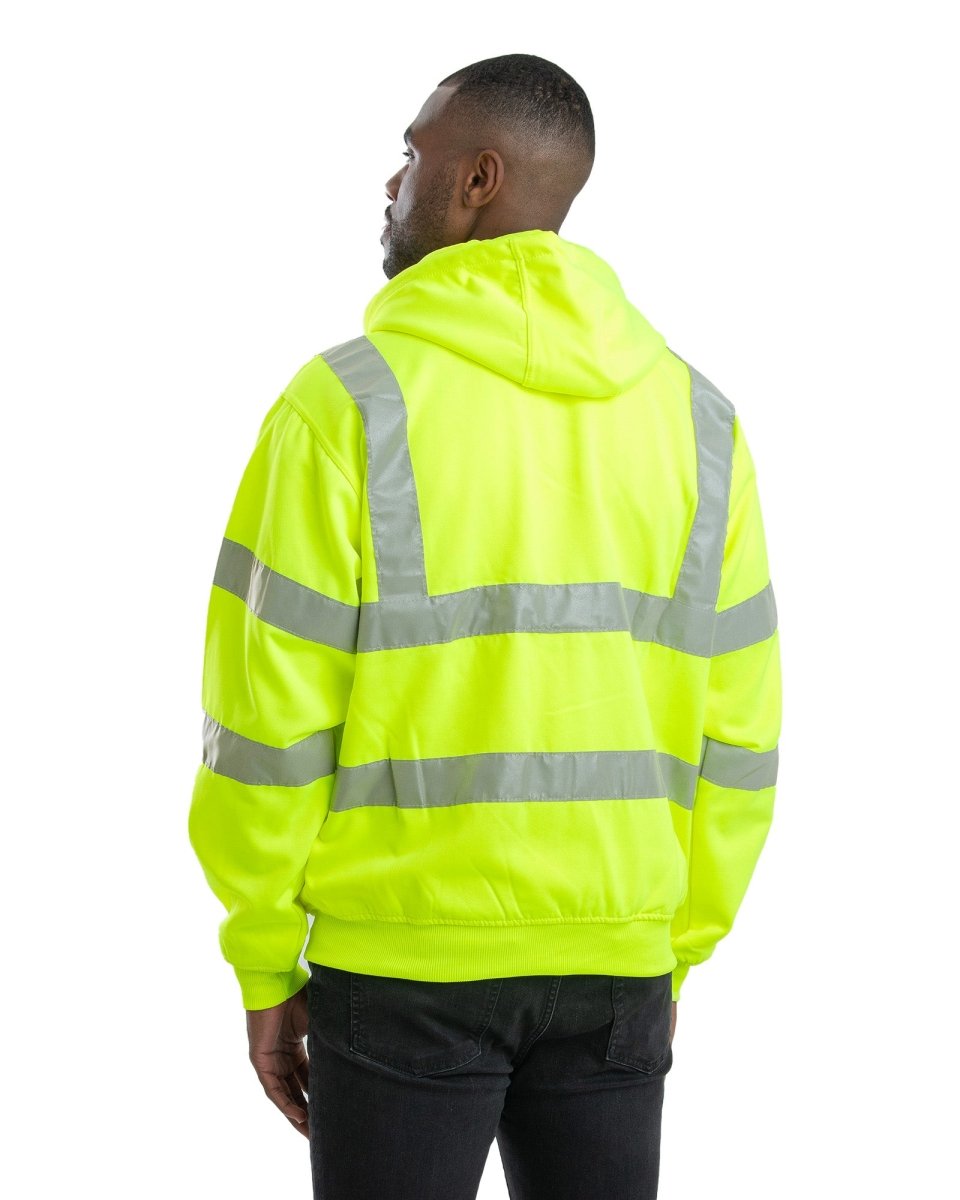 Product photo of class 3 yellow hi vis thermal hoodie, alternate shot