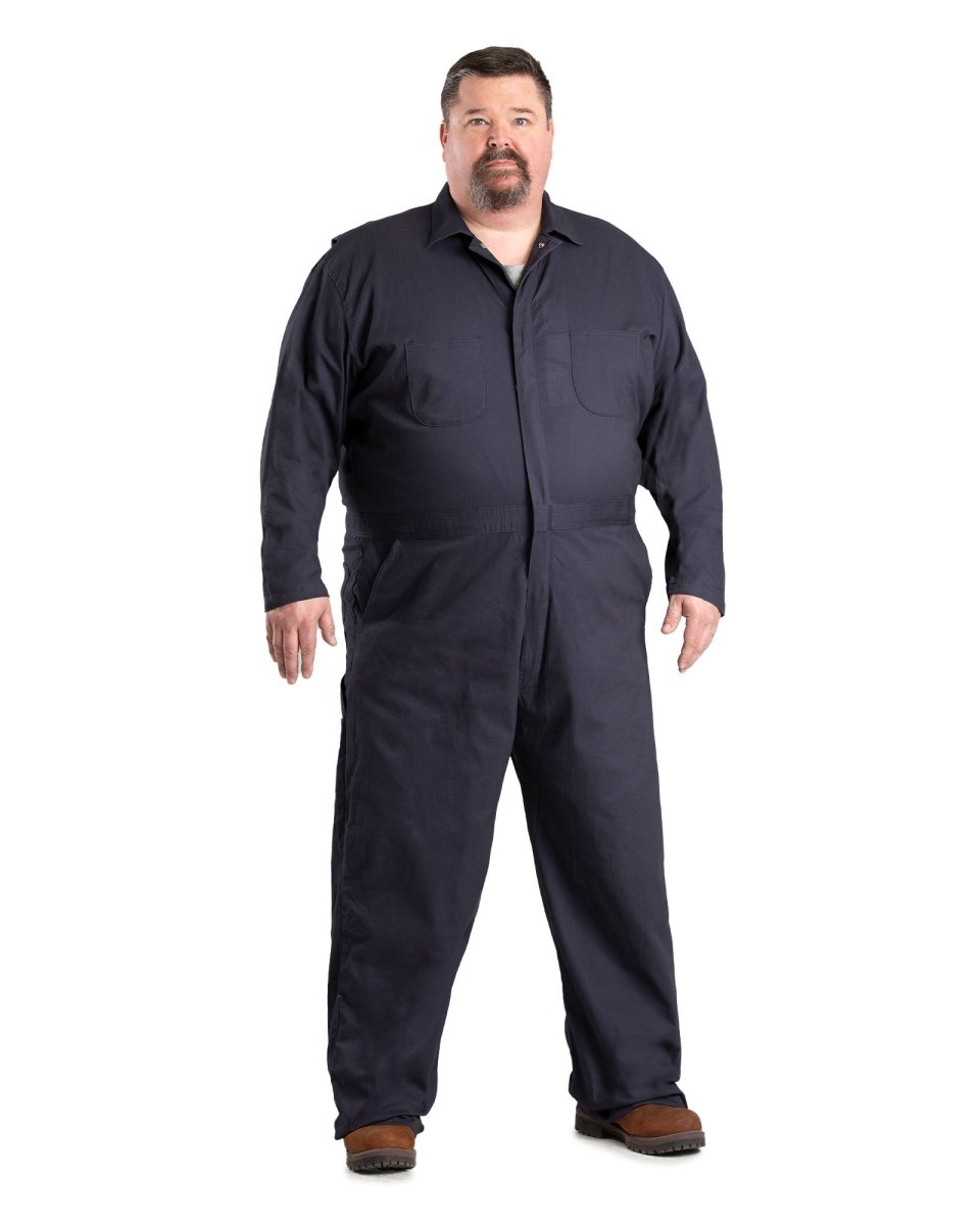 Product photo of navy unlined cotton coverall, alternate shot
